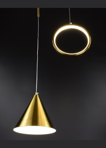 Люстра светодиодная подвесная LED светильник для квартиры на потолок лэд 26846 Латунь 65-200х40х18 см. Sunnysky (364766700)