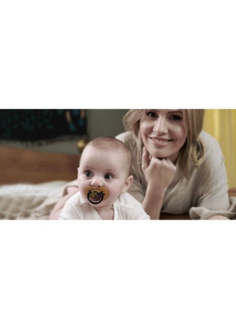 Пустышка силиконовая Jungle Vibes Girl, динамическая, 6-18 мес, 2 шт., коричневый с желтым () Lovi 22/903girl (328396514)