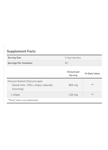 Диетическая добавка Мукуна жгучая - 90 веганских капсул Now Foods (336394613)