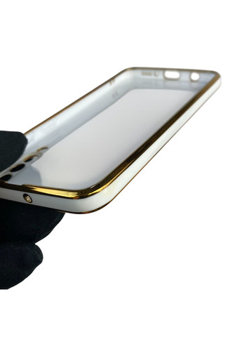 Чехол для Galaxy A50s SM-A507F с кольцом MagSafe с золотой окантовкой на самсунг а50с белый gs1 Samsung (366231916)