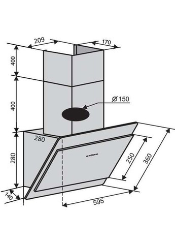 Витяжка VIENNA 60 BG (800) TC MS Ventolux (368575869)