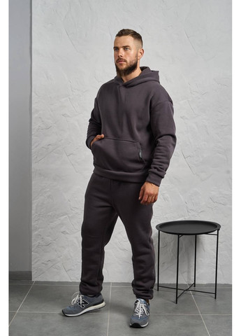 Графитовый демисезонный костюм 2649 тройка жилетка стеганая плащевка синтепон 150,худы и брюки трехнитка на флисе Україна