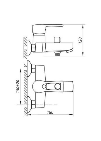 Змішувач для ванни SEO-А181, короткий, литий корпус Zerix (361150667)