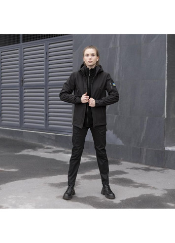 Армейская женская куртка SoftShell весна/осень черная No Brand (360890495)