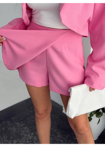 Костюм женский классический пиджак+юбка-шорты розового цвета 37588 Fashion (387563670)