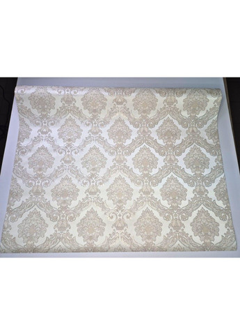 Обои виниловые 10.05 × 1.06 м 1572-01, классические бежевые для гостиной, спальни, кухни, коридора,прихожей Слов'янські шпалери (340275348)