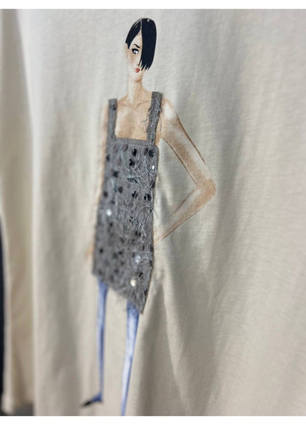 Футболка женская Pepper Mint 24-65 рисунок девушка блестки Pepper&Mint - (304062711)