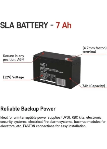 Акумулятор AGM 12V 7Ah Black (B9691) Emos (363837316)