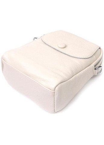 Сумка крос-боді через плече для телефону та документів жіноча з натуральної шкіри маленька Білий 37092 Vintage (353690048)