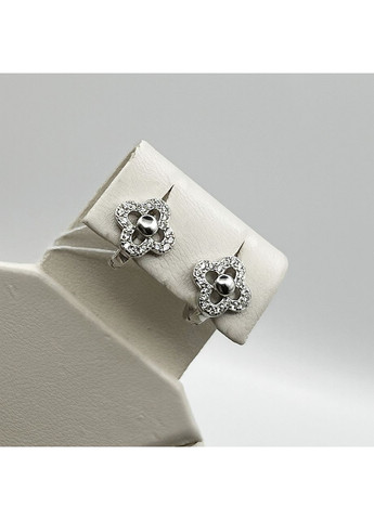 Сережки срібні з кубічним цирконієм "Конюшина" 2,84 г No Brand (369737583)