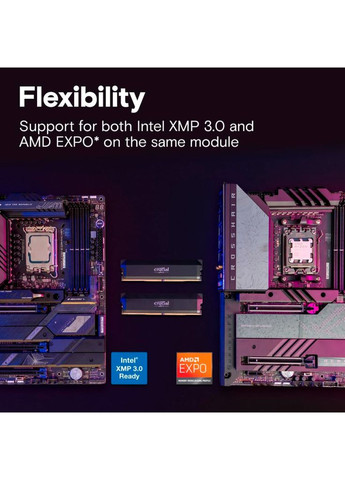 Модуль пам'яті для комп'ютера DDR5 32GB 6400 MHz Pro Overclocking Black (CP32G64C40U5B) Micron (361852599)