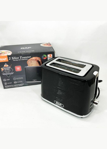 Тостер R.2102, 900 Вт, 2 широкі слоти, функція розморожування та підігріву RAF (364664911)