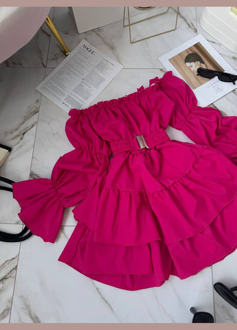 Малинова пляжна, повсякденний, кежуал, вечірня жіноча сукня FINO Mode