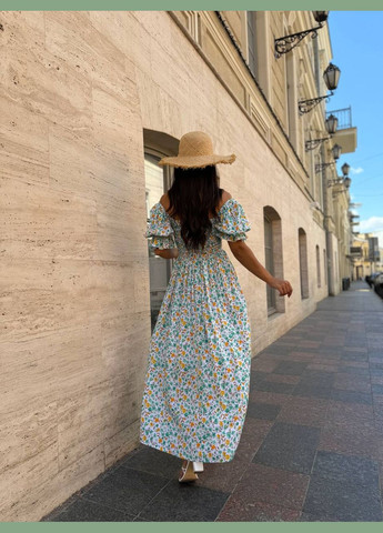 Білий пляжна, святковий, повсякденний, кежуал ніжна легка сукня з розрізом Vakko з квітковим принтом