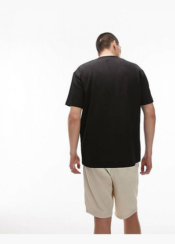 Черная футболка Topman текстурована вільного крою 129983751 black