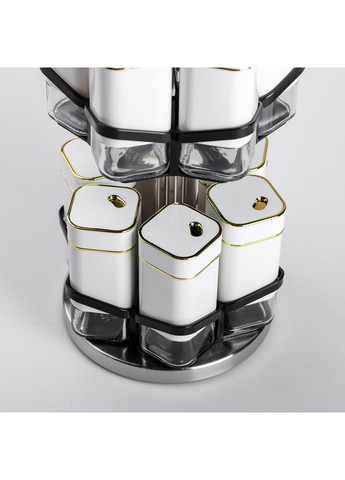 Набор для специй на подставке 12 шт 120 мл Белый Yiwu (360454797)