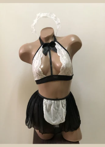 Черный демисезонный комплект белья эротическое белье костюм sexy xs/s черный (3-143) No Brand
