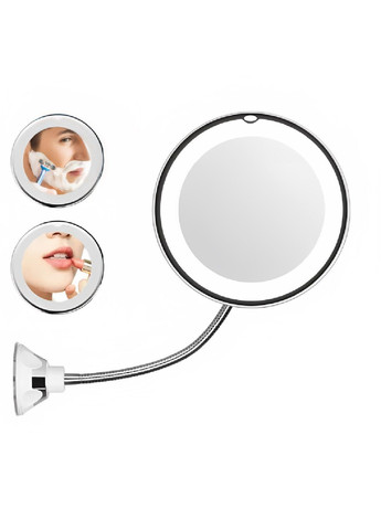 Гнучке дзеркало з LED підсвічуванням 10 кратним збільшенням обертанням на 360 градусів для макіяжу (480099-Prob) Unbranded (329360710)