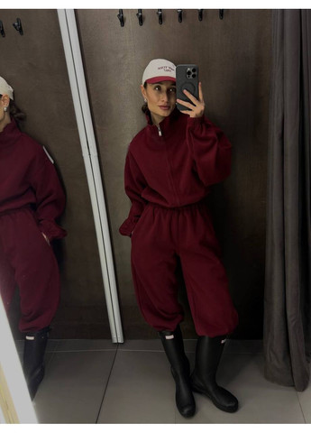 Теплый комбинезон на флисе — ЗАМЕРЫ В ОПИСАНИИ Vione комбинезон-брюки однотонный бордовый повседневный трехнитка с начесом
