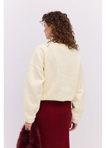 Бежевый утепленный женский свитшот черный с принтом chili Arjen (364967534)