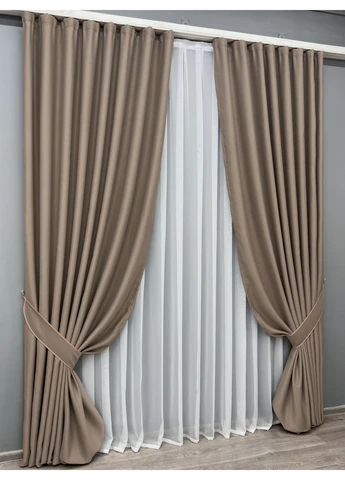 Комплект готовых штор Bagema Rvs № 2073ш Капучино 200х290 см 2 шт (32-449) VR-Textil (401129580)