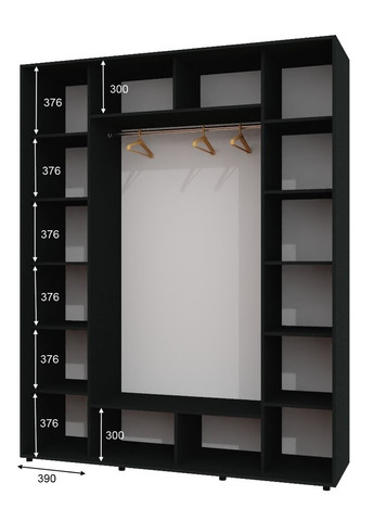 Шкаф-купе трехдверный 170*60*220 Венге магия 2 Зеркала с пескоструйным рисунком/Зеркало ШК-05 Алекса (360476963)
