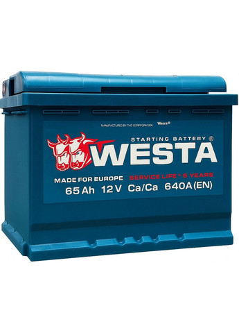 Автомобільний акумулятор 65 Ah / 640 A Premium R Правий плюс (242x175x190) WPR650 Westa (367607805)