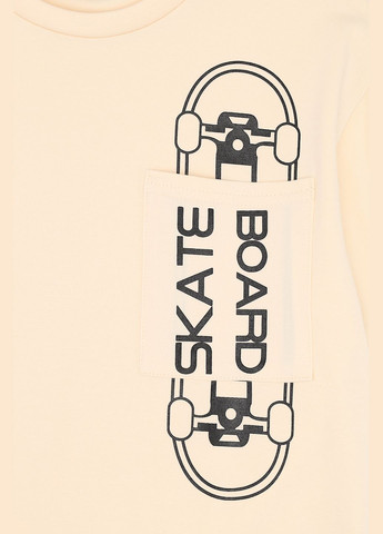 Бежева літня футболка з коротким рукавом для хлопчика колір бежевий cb-00273651 ALG