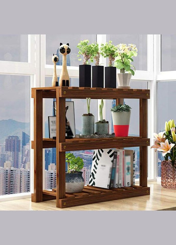 Подставка для цветов из дерева Берчулес 15х60 мокко (ЦВП-15608510) No Brand (328227011)