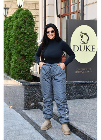 Жіночі утеплені штани з плащової тканини на синтепоні No Brand (372970645)