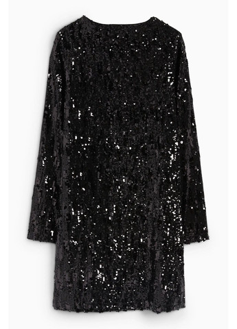 Черное кэжуал платье в пайетки C&A однотонное