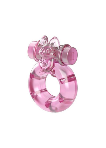 Кільце ерекційне з вібрацією bunny, рожеве, 1.5 см Baile (298050744)