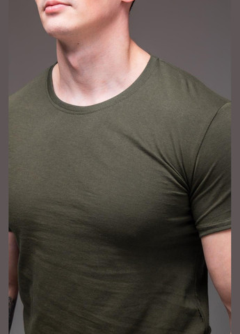 Хакі (оливкова) футболка чоловіча - однотонна, вільна з коротким рукавом JUGO R.A Drop № 2365