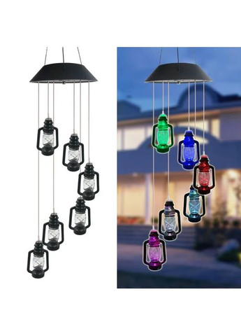 Садовый подвесной фонарь на солнечной батарее Фонарики 6 светильников с солнечной панелью и автоматическим включением No Brand (361161931)