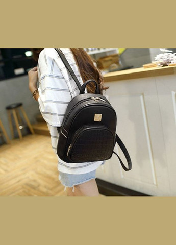 Жіночий міський міні рюкзак під чорний рептилію No Brand (301083305)