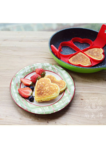 Силіконова форма для приготування панкейків, оладок 4 шт Сердечка ( ) China (366874884)