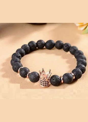 Браслет с короной из шунгита вулканического камня с подвеской корона черный цвет No Brand (340463758)