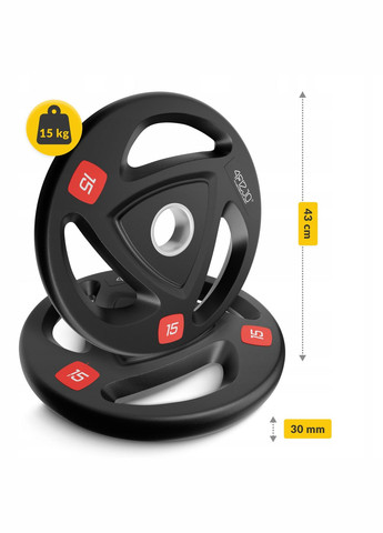 Диск олимпийский 2 x 15 кг 51 мм металлический, прорезиненный Black () 4FIZJO P-5905973401272 (342758186)