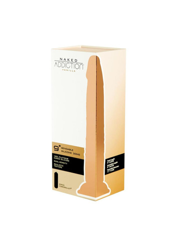 Фалоімітатор Naked Addiction — 9″ Silicone Dual Density Bendable Dildo Vanilla, віброкуля в подаруно No Brand (366878845)