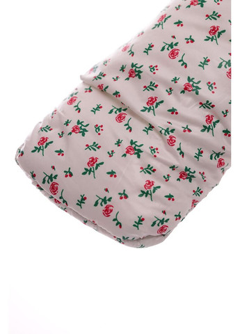 Чоловічок для дівчинки на хутрі без логотипу з принтом маленьких трояндок білий 74 см (51665) BABYKROHA (315340811)