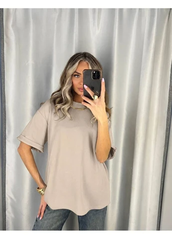 Базовая футболка oversize из натурального хлопка No Brand - (396245234)
