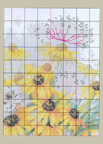 Набор для вышивания по нанесённой на канву схеме "Daisies and blue and white porcelain"AIDA 14CT printed48*43с Joy Sunday (313614563)