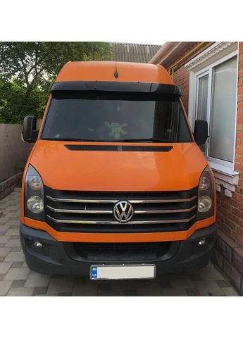 Козирок на лобове скло на рамі V2 (чорний глянець, 5мм) для 2006-2016 рр Volkswagen Crafter (389422810)