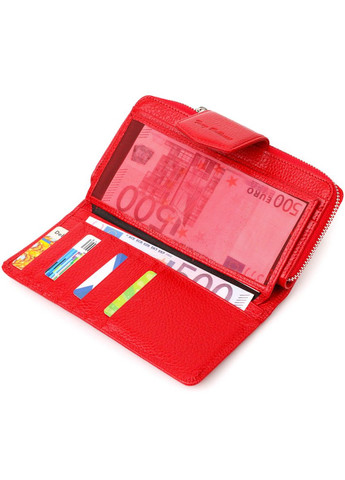 Вместительный женский кошелек с блоком для карт и документов из натуральной кожи 21956 Красный Tony Bellucci (331911042)