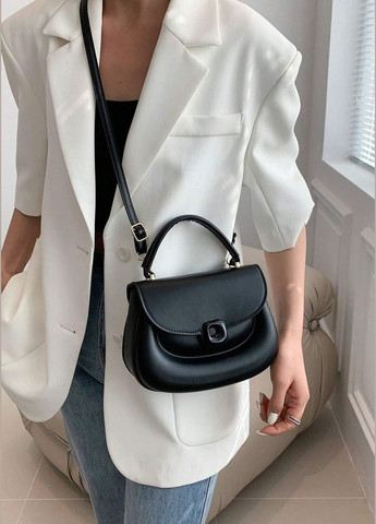 Женская классическая сумка 10276 кросс-боди на ремешке через плечо черная No Brand (280951413)