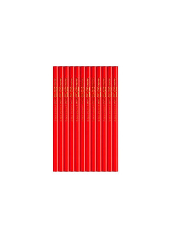 Олівець будівельний столярний 180 мм овальний для різних покриттів червоний (12 шт.) Intertool (332203878)