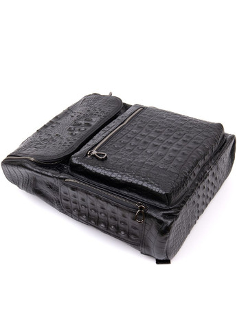 Рюкзак із натуральної шкіри з кишенями для ноутбука чорний (sku_20431) No Brand (329860328)