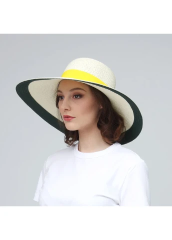 Капелюх з широкими полями жіночий папір бежевий ELSA LuckyLOOK 376-473 (322784394)