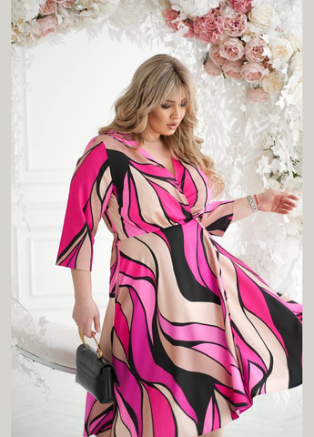 Рожева сукня міді на запах Украина