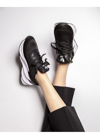 Чорні Осінні кросівки чоловічі adidas shark black white адідас шарк No Brand